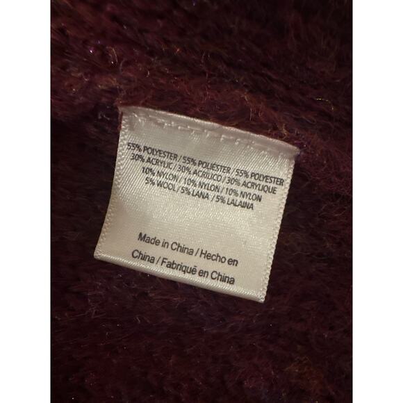 ModCloth Playing it Cowl Tunic Sweater Metallic Purple Burgundy XS NWT - Picture 6 of 8